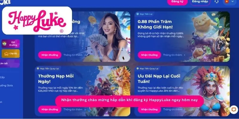 Nhận thưởng chào mừng hấp dẫn khi đăng ký HappyLuke ngay hôm nay